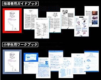 イメージ：小学生向け環境ワークブックと指導者用ガイドブック